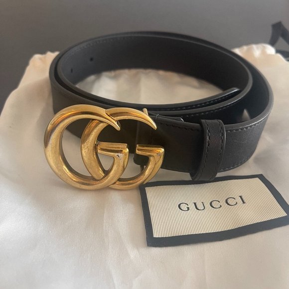 Leather Belt with Double G Buckle main image 3
